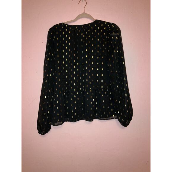 Loft outlet black and gold blouse size medium - Picture 6 of 6